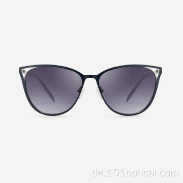 Eckige Cat Eye Metall Damensonnenbrille